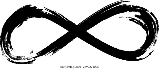 Grunge infinity sign. Symbol freedom eternity or infinity in various contexts. Infinity sign combines deep meaning a unique visual style. Number 8 with rough edges and texture that imitates wear.