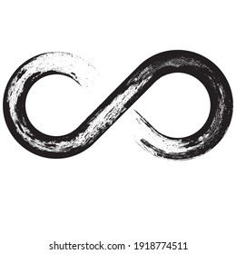 Grunge Infinity Symbol. Distressed Paint Brush, vector design.