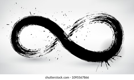 Grunge infinity symbol.Vector illustration.