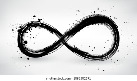 Grunge infinity symbol.Vector illustration.