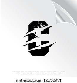 grunge initial letter C icon, scratch effect. modern template logo design
