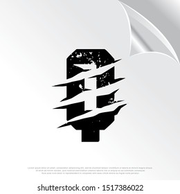 grunge initial letter Q icon, scratch effect. modern template logo design