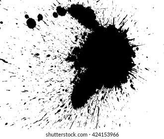 Grunge Ink Blot. Distressed Splash Background. Splatter Effect.