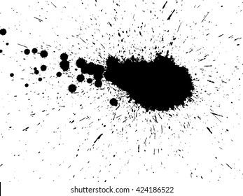 Grunge Ink Blot. Distressed Splash Background. Splatter Effect.