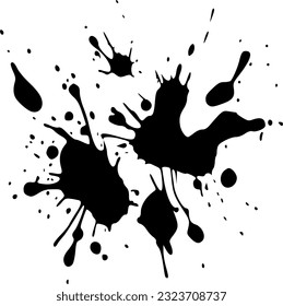 Grunge ink blot stain splatter splash spray abstract vector illustration