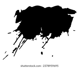 Grunge ink blot with streaks,splashes,spots,dots,streaks.Abstract spot.Splatters of paint, watercolor stain.Use texture for the design of postcards,banners,posters. Isolated.Vector illustration