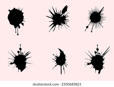 Grunge ink blots and drops.