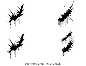 Grunge ink blots and drops.
