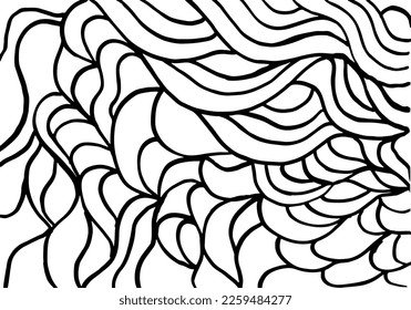 Grunge Ink Brush Abstract Wave Pattern