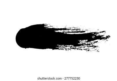 grunge ink brush isolated on white, vector.