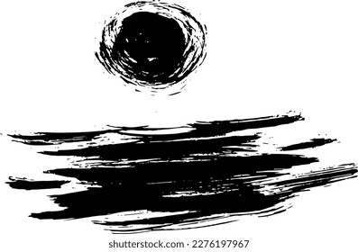 Textura de impresión de pincel de tinta de grunge con espacio de copia
