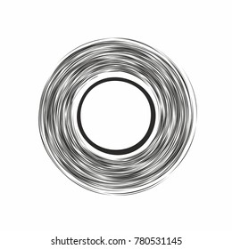 grunge ink brush round circle isolated graphic design element blank white circle in the middle 