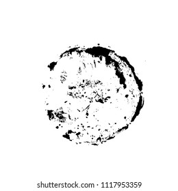 Grunge ink brush round stamp. Modern black vector illustration.