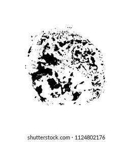 Grunge ink brush round stamp. Modern black vector illustration.