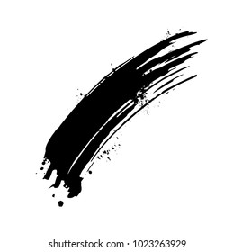 Grunge ink brush stroke, line. Grunge hand drawn black brushstroke isolated on white background vector illustration