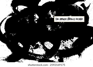 Grunge ink brush strokes elements. Black paint brush, stroke, line, grunge. Dirty textures of banners, boxes, frames and design elements. Black grunge brush stroke ink template collection.