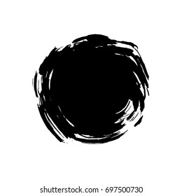 Grunge ink circle. Abstract background design element. 