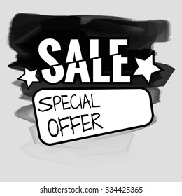 Grunge ink design big sale stickers. Catching signage. Vector illustrations for online shopping, product promotions, website and mobile website badges, ads, print material.