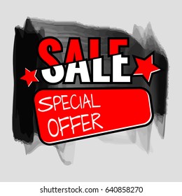 Grunge ink design big sale stickers. Catching signage. Vector illustrations for online shopping, product promotions, website and mobile website badges, ads, print material.