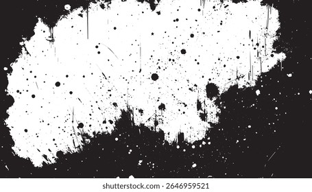 Fondo de textura de salpicadura de goteo de tinta Grunge en blanco y negro