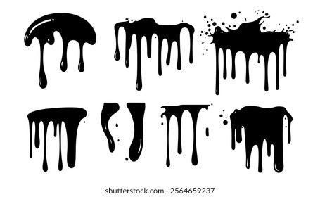 Grunge Ink Drop Dripping Design Vector