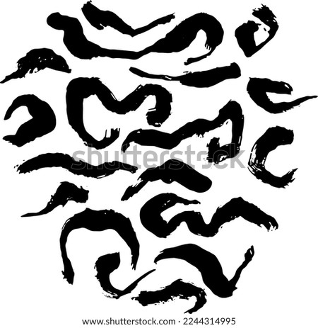 Grunge Ink Free Hand Brushes set. Dry Brush Hand Drawn Strokes
