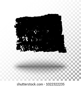 Grunge ink hand drawn vector texture on transparent background.