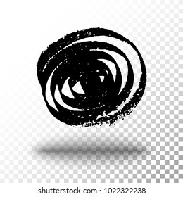 Grunge ink hand drawn vector texture on transparent background.