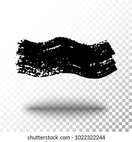 Grunge ink hand drawn vector texture on transparent background.