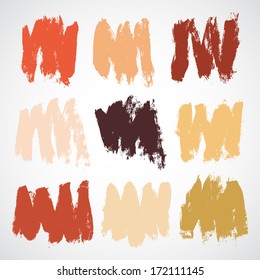 Grunge ink hand-drawn colorful shapes