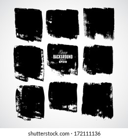 Grunge ink hand-drawn squares