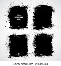 Grunge ink hand-drawn squares