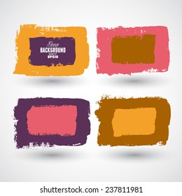 Grunge ink hand-drawn squares