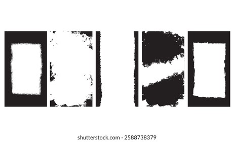  grunge Ink Noise Texture Frames  set 