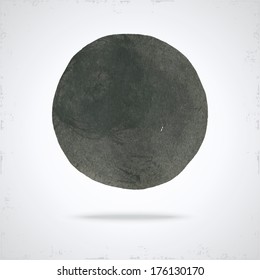 Grunge ink paint circle for design. Abstract background.