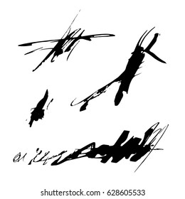 Grunge Ink pen Stroke set
