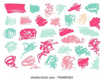 Grunge Ink pen Stroke set