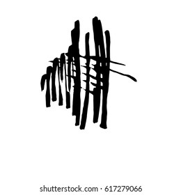 Grunge ink pen - vector Brush Stroke.Distressed quill. Black Modern Textured pen Stroke.