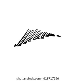 Grunge ink pen - vector Brush Stroke.Distressed quill. Black Modern Textured pen Stroke.