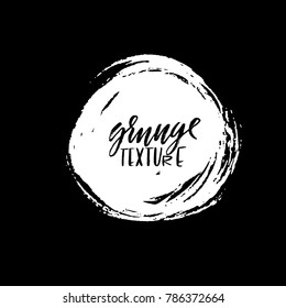 Grunge ink round brush strokes. Freehand black brushes. Handdrawn dry brush black smears. Modern vector illustration.