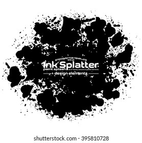 Grunge ink splash background - isolated vector design template - paint brush