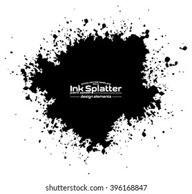 Grunge ink splash background - isolated vector design template - paint brush