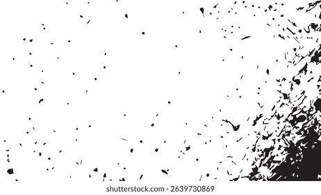 Grunge ink splash dots grained texture on white background. Ink splashes seamless pattern. Black and white spray texture.	