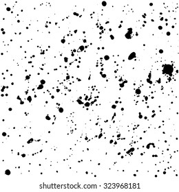 Grunge Tinte Spritzer Punkte körnige Textur auf weiß