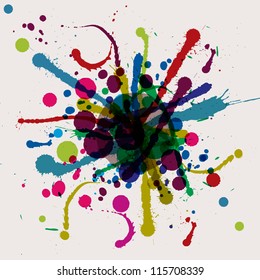 Grunge ink splat background blob.