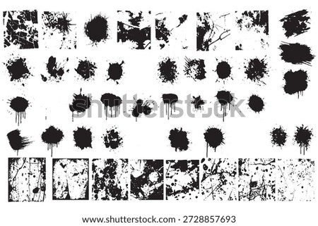 Grunge Ink Splatter and Paint Drip Collection - Distressed Texture Brush Pack