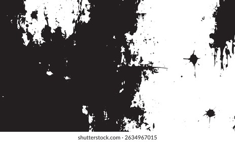 Grunge Ink Splatter Texture with Distressed Border and Urban Drip Effect Background