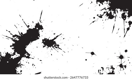 Grunge Ink Splatter Texture on White Background for Abstract Artistic Designs