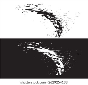 Grunge Ink Spots and Splatters – Black Ink Texture Isolated