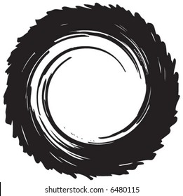 Grunge Ink Swirl Circle